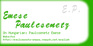 emese paulcsenetz business card